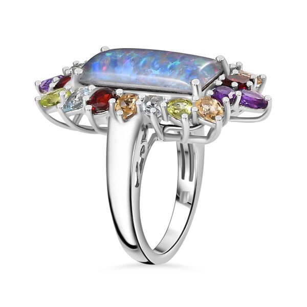 Boulder Opal Triplett und Multi-Edelstein-Ring - 8,03 ct. image number 5