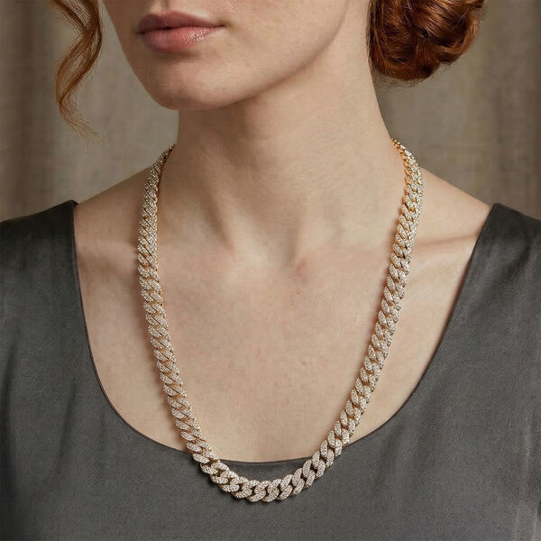 Wei&szlig;er Kristall Halskette ca. 50 cm Std Gelb image number 2