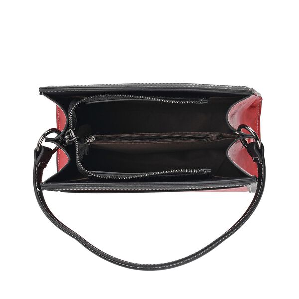 Bestickte Crossbody-Tasche, Rentier-Design, 25x11x21cm, Rot image number 7