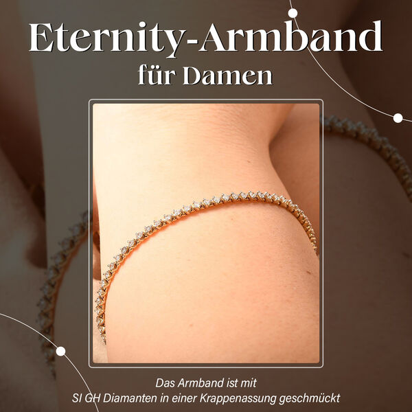 New York Kollektion - SI G-H Diamant Armband, 19 cm, 585 Gelbgold - 2 ct. image number 1