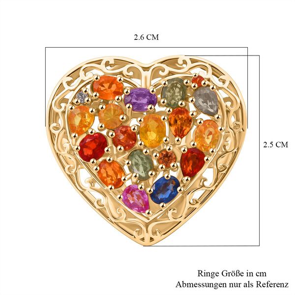 Mehrfarbiger Saphir Herz Ring - 3,27 ct. image number 6
