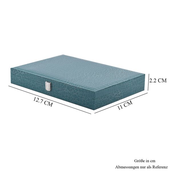 Schmuckkasten mit Kroko-Pr&auml;gung, Blaugr&uuml;n image number 7