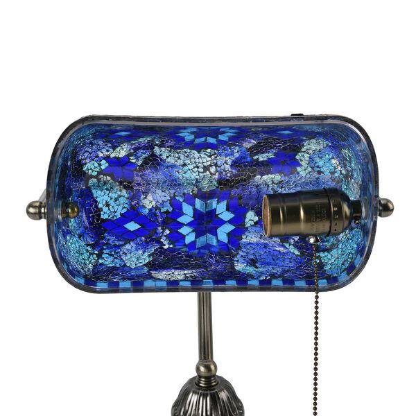 Handgefertigte Mosaik Kunst Bankerlampe, saphirblau Gl&uuml;hbirne nicht enthalten image number 9