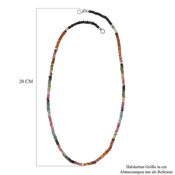 Natürliche, mehrfarbige Turmalin-Halskette, 50 cm - 70 ct. image number 6