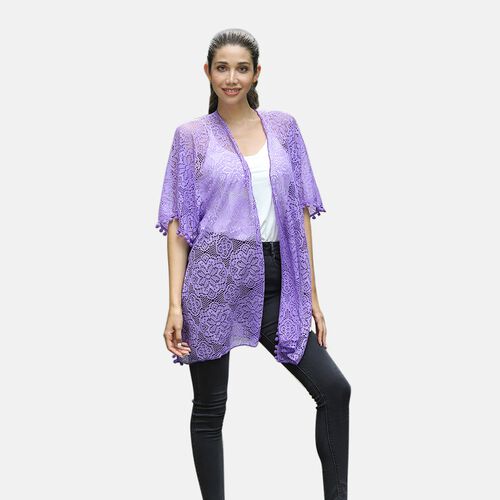 Kimono aus Spitze, Einheitsgröße Lila image number 0