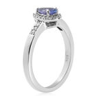 Tansanit und Zirkon Ring 925 Silber platiniert  ca. 0,55 ct image number 4