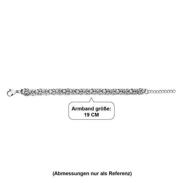 Byzantinische K&ouml;nigsarmband, Edelstahl, ca. 19 cm mit 3.75 cm extender, ca. 38.00g, Silberfarben image number 6