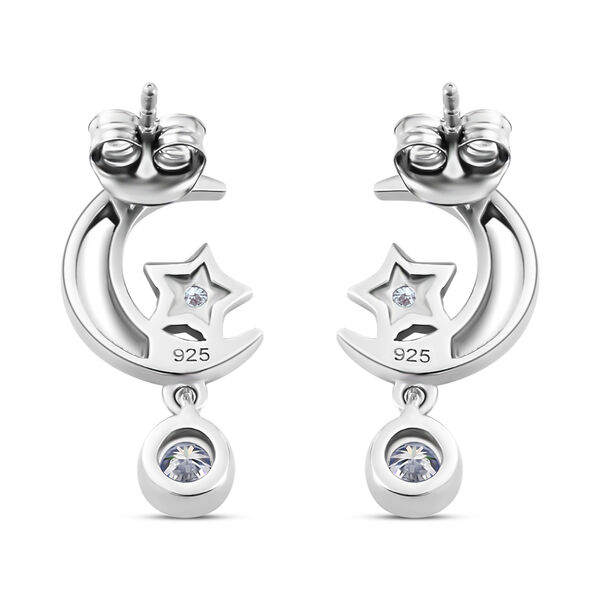 88 Facetten Moissanit Ohrringe 925 Silber platiniert ca. 0,41 ct image number 4