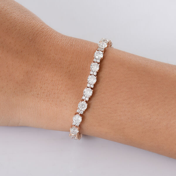 D&rsquo;Joy Moissanit Armband, 925 Silber 750 Ros&eacute;gold Vermeil image number 3