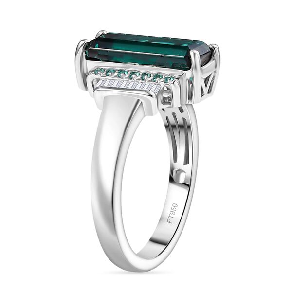 RHAPSODY zertifiziert und gepr&uuml;ft AAAA Indigolith, Paraiba Turmalin und VS-EF Diamant Ring in 950 Platin - 3,93  ct. image number 3