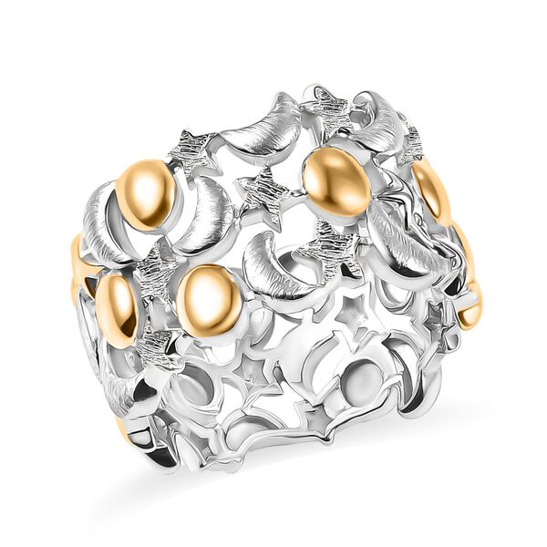 GP - Kanchanaburi Blauer Saphir Ring 925 Silber vergoldet und platiniert (Größe 21.00) image number 5