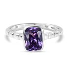 Amethyst farbener Zirkonia-Solitär-Ring in Silber, 2,43 ct. image number 0