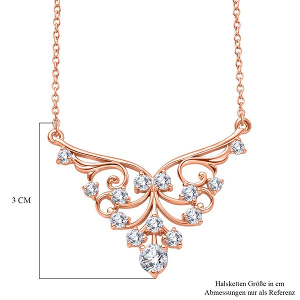 Moissanit Halskette ca. 45 cm 925 Silber 750 Ros&eacute;gold Vermeil ca. 1.74 ct image number 6