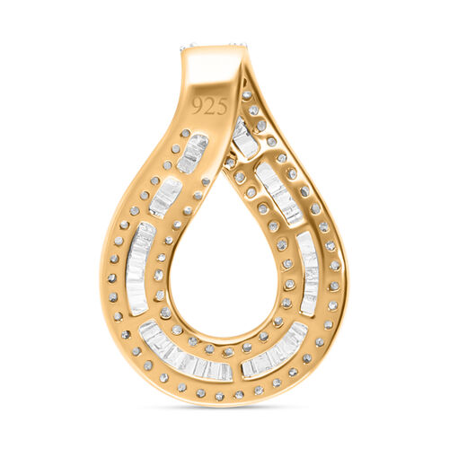 Weißer Diamant-Anhänger, 925 Silber Gelbgold Vermeil - 0,50 ct. image number 1