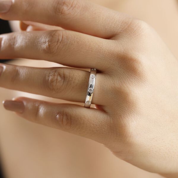 J Francis gefertigt mit SWAROVSKI- Swarovski Zirkonia Bandring, 925 Silber rhodiniert image number 3