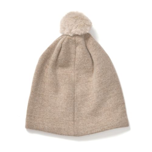 LA MAREY 2er-Set Kaschmir Mützen und Handschuhen mit Mikroplüsch-Futter, Beige image number 1