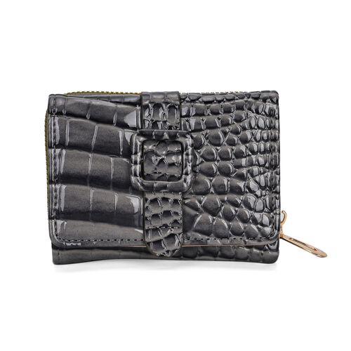 Life style Color:Brown embossed Crocdile /Profile:Wallet With RFID wall(exterior):PU   Lining(interior): polyester; Pockets(exterior):Zipped-1;Button-1,Pockets(interior)