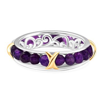 Afrikanischer Amethyst Ring Messing (Gr&ouml;&szlig;e 16.00) ca. 9,00 ct