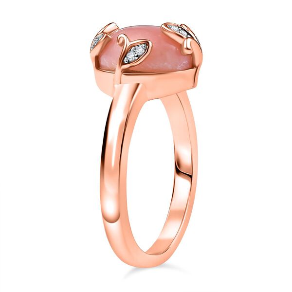 AA Vinicunca-Peruanischer Opal, Wei&szlig;er Zirkon Ring 925 Silber 750 ros&eacute;vergoldet (Gr&ouml;&szlig;e 21.00) ca. 2,40 ct image number 4