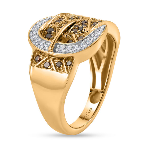 D'Joy Roter Diamant Ring 925 Silber 750 Gelbgold vermeil (Gr&ouml;&szlig;e 18.00) image number 4