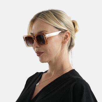 "BRAND: LA MAREY                              lifestyle-Color:Tea color; Size/Profile:Sunglasses-UV400                             Frame: PC Polaroid lenses: TAC    Measurement (cm): 15*15cm Packaging:Black Box"