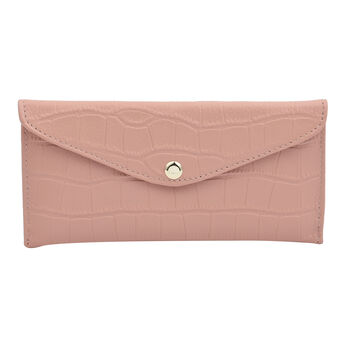 Brieftasche f&uuml;r Damen aus 100% echtem Leder und RFID Schutz, Gr&ouml;&szlig;e 20,5x10 cm, Rosa