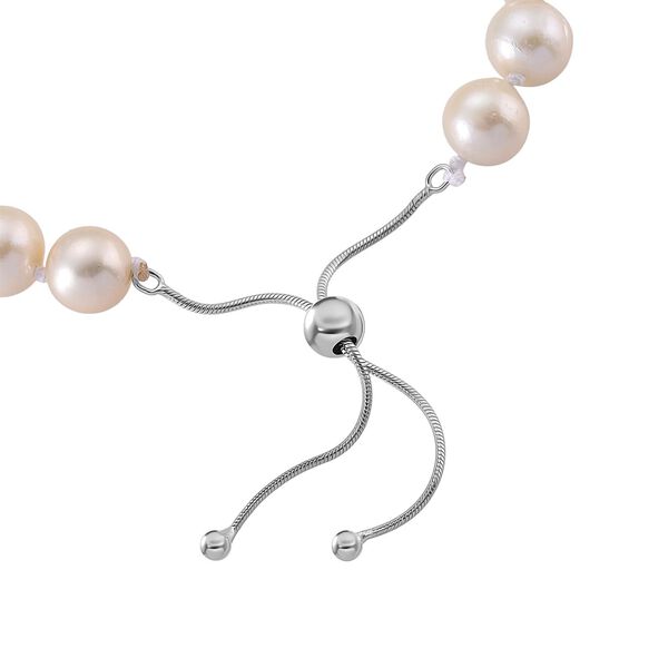 D'Joy Weiße Edison Perle (9-11 mm) Armband ca. 15.25 cm 925 Silber rhodiniert image number 4