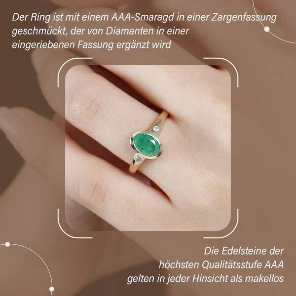 AAA Smaragd und Diamant Ring - 1,21 ct. image number 3