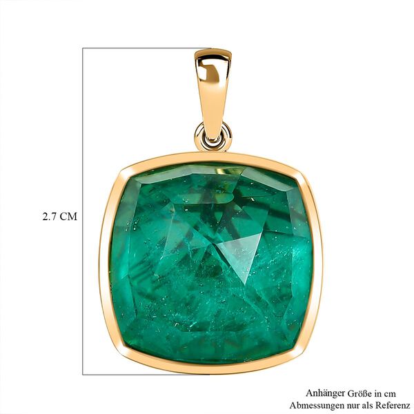 D'Joy Smaragd-Quarz Triplette Anhänger 925 Silber ca. 19.16 ct image number 5