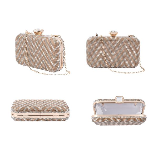 Clutch mit facettierten Kristallen, Zick Zack Muster image number 7