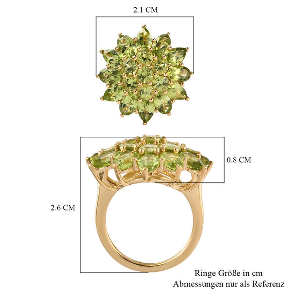 Nat&uuml;rlicher Peridot-Ring, 925 Silber vergoldet  ca. 7,90 ct image number 7