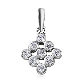 88 Facetten Moissanit-Anh&auml;nger, 925 Silber platiniert ca. 0.30 ct