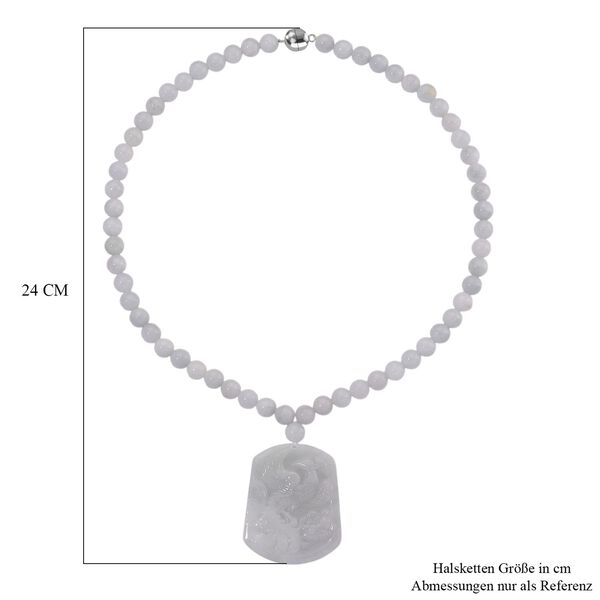 D'Joy EXTREM SELTEN Natürliche Weiße Jade Halskette ca. 50 cm 925 Silber rhodiniert ca. 400.00 ct image number 7