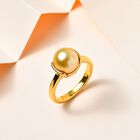 Goldene Südsee Perle Ring, 925 Silber Gelbgold Vermeil, (Größe 17.00) 6.80 ct image number 1