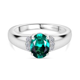 LUXURIANT AAA Labor kolumbianischer Smaragd und Labor Diamant Ring - 1,43 ct. LUXURIANT AAA Labor kolumbianischer Smaragd und Labor Diamant Ring - 1,43 ct.