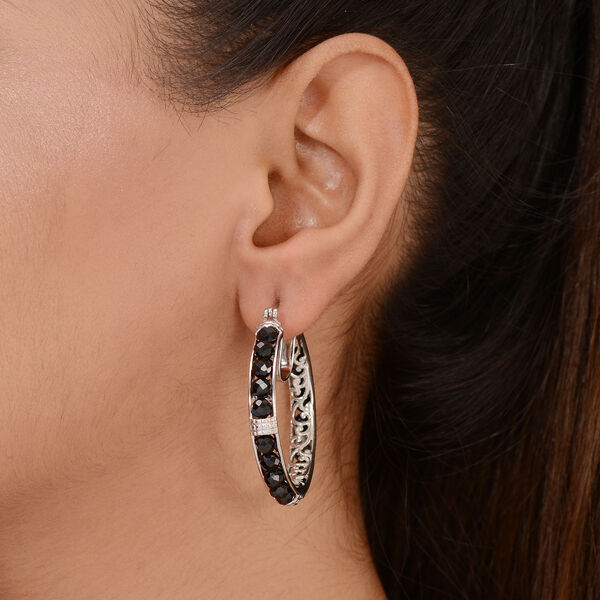 Schwarze Spinell-Creolen - 24,40 ct. image number 3