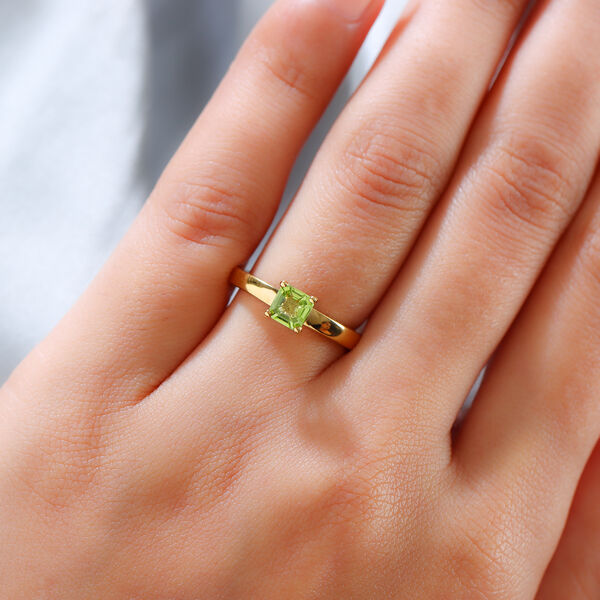 Natürlicher Peridot-Ring, 925 Silber vergoldet  ca. 0,63 ct image number 3
