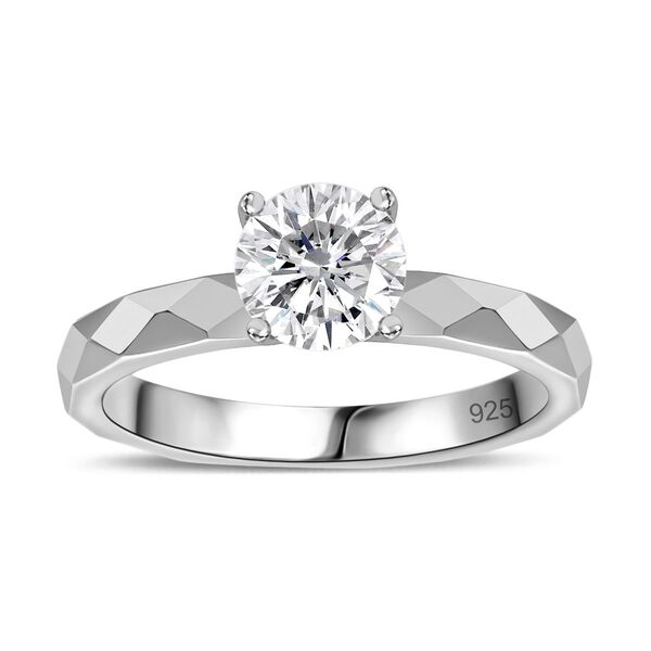 Moissanit Ring, 925 Silber platiniert - 0,90 ct. image number 5