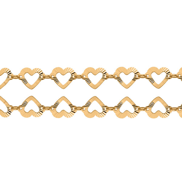45cm Kette mit diamantgeschliffenen Herzmotiven, 925 Silber vergoldet image number 1