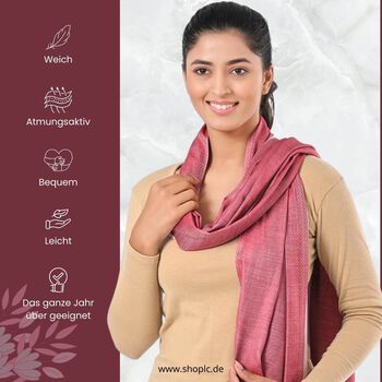 Eleganter Wende-Schal aus Netzgewebe, Viskose, 70x200 cm, Wein