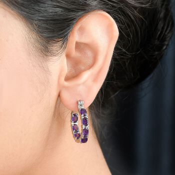 Afrikanischer Amethyst Ohrringe  Edelstahl ca. 5,53 ct.