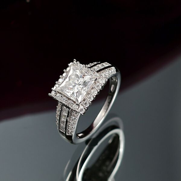 D’joy Moissanit Ring 925 Silber rhodiniert (Größe 19.00) ca. 2,57 ct image number 2