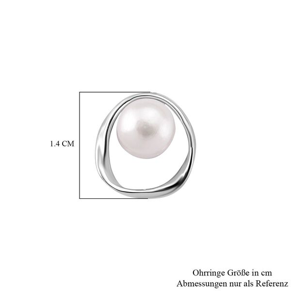 Weiße Süßwasser Perle Ohrringe, 925 Silber rhodiniert image number 4