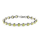 Nat&uuml;rliches Peridot-Armband, 19 cm, Edelstahl, ca. 8,62 ct