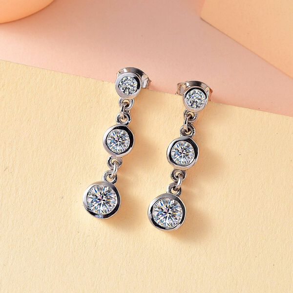 Moissanit Trilogie Ohrringe - 1,57 ct. image number 1