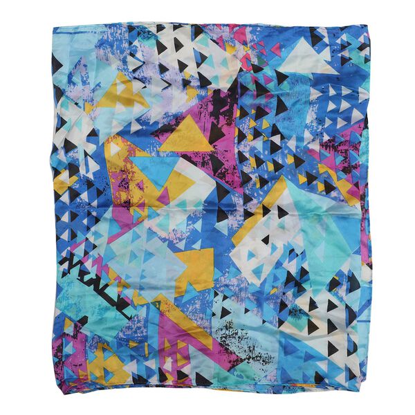 100% natürlicher Seiden Schal, 165x50 cm, Blau und Mehrfarbig image number 5