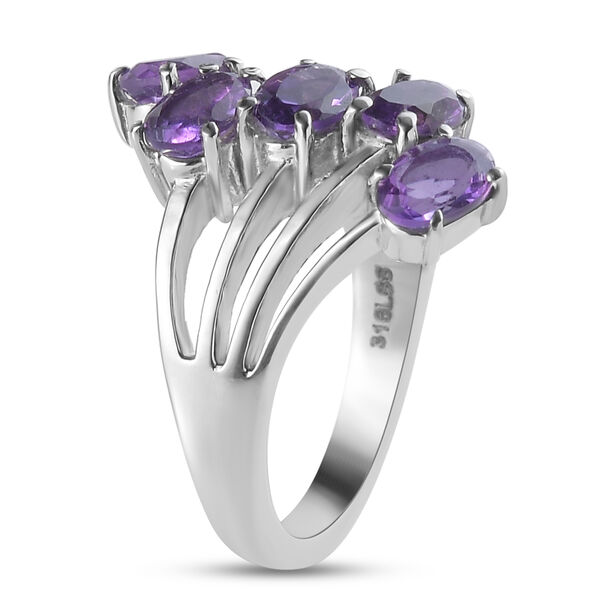 Afrikanischer Amethyst bypass Ring Edelstahl  ca. 2,03 ct image number 5