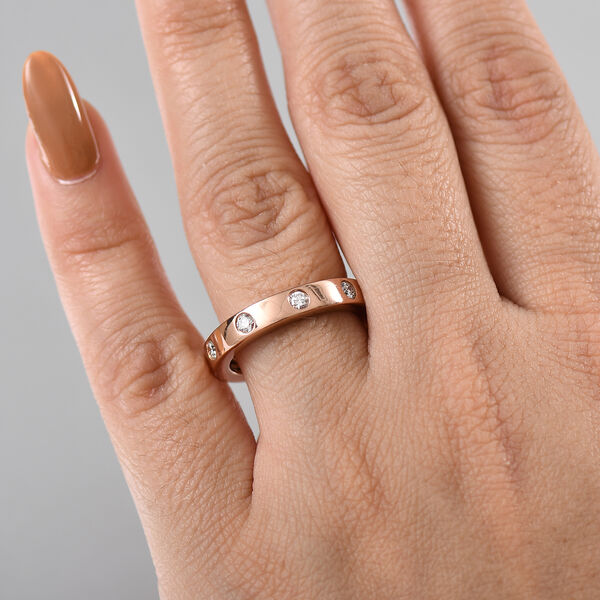 LUXURIANT VS-EF Labor Diamant Ring, 925 Silber mit E-Beschichtung in Ros&eacute;gold - 0,50 ct. image number 3