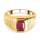 Afrikanischer Rubin (Fissure gefüllt) Ring 925 Silber vergoldet (Größe 20.00) ca. 2,24 ct