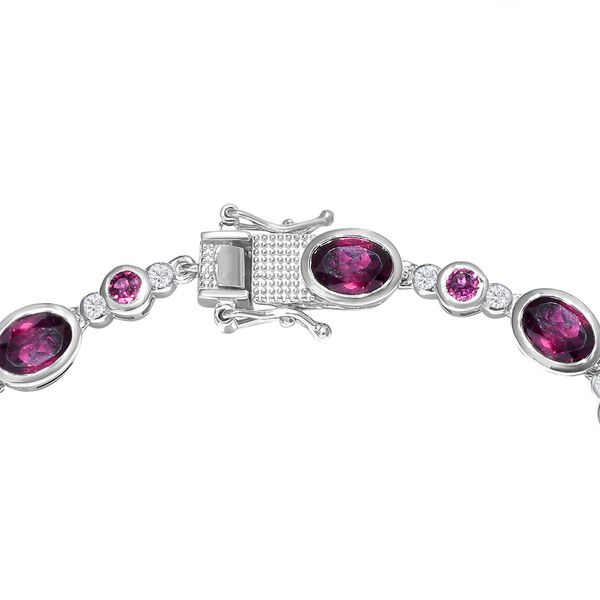 Rhodolith Granat-Armband, ca. 19 cm, 925 Silber platiniert ca. 10.88 ct image number 4